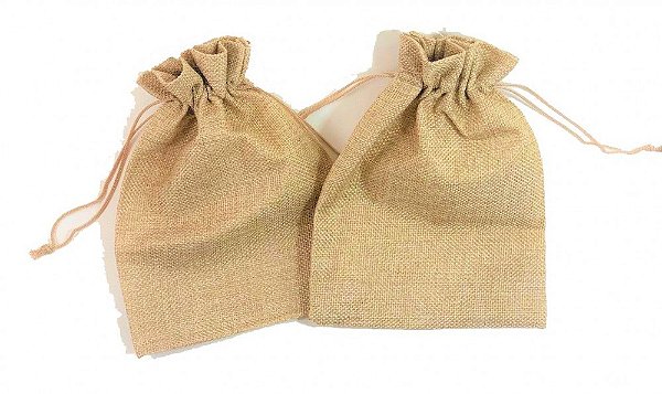 Saquinho de Juta Rústico 7x9cm - Pct c/ 12