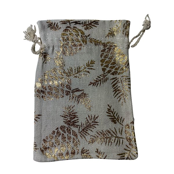 Saquinho de Juta Rústico Estampado 13x18cm - Pct c/ 12