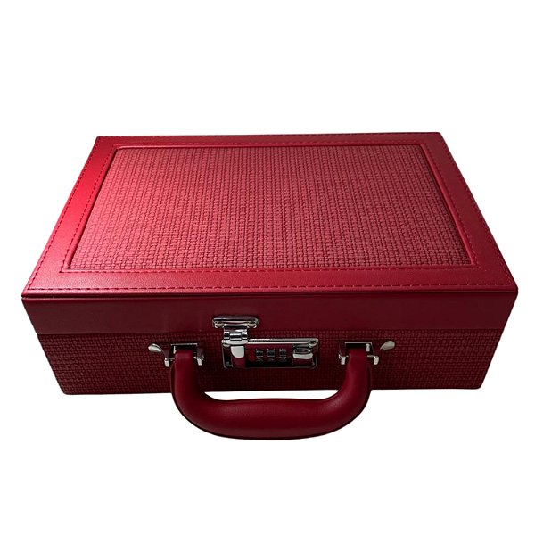 Expositor de Plástico Revestido em Veludo para Bijuteria Vermelho 30x20x10cm