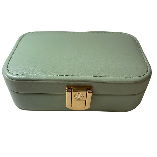 Expositor de Plástico Revestido em Veludo para Bijuteria Verde 12x7.5x4cm