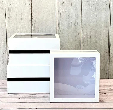 Conj. de Caixas de Papel para Presente Branca 25x25x13cm - Pct c/ 3