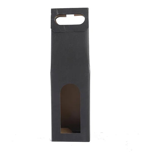 Sacola de Papel para Vinho 39x9x9cm Preta - Pct c/ 10