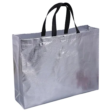Sacola de Plástico para Presente Prata 36x45x12cm - Pct c/ 12
