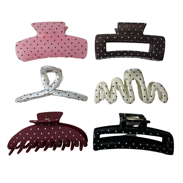 Piranha de Plástico p/ Cabelo - Fosca e Brilhante 11cm - Pct c/ 12 - 1126-XO2