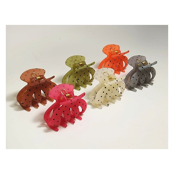 Piranha de Plástico p/ Cabelo - Fosca e Brilhante - Pct c/ 12 - 6465-XP2