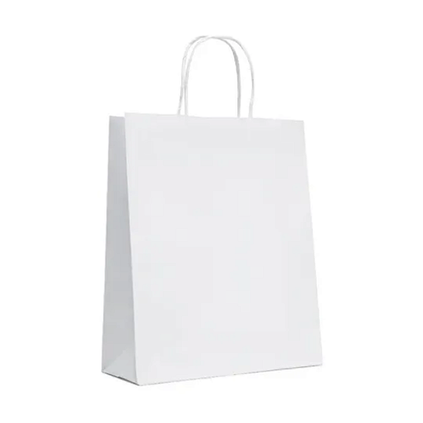 Sacola de Papel p/ Presente Branca Lisa (S) 16x22x8cm - Pct c/ 12