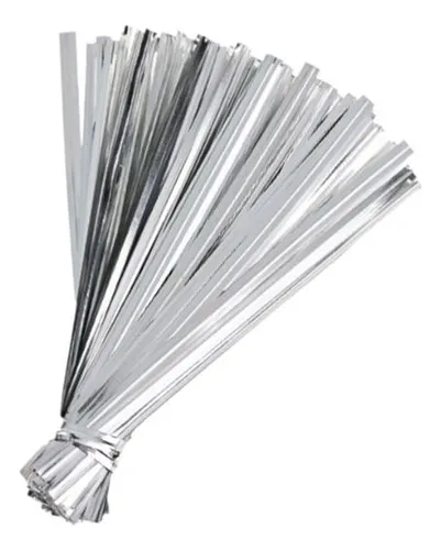 Fecho Prático Metalizado Prata Aramado 10cm - Pct c/ 800