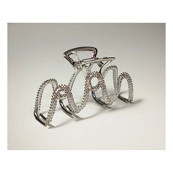 Piranha de Metal com Strass - 10.5cm Prata e Dourado - Pct c/ 12  -Y575-34