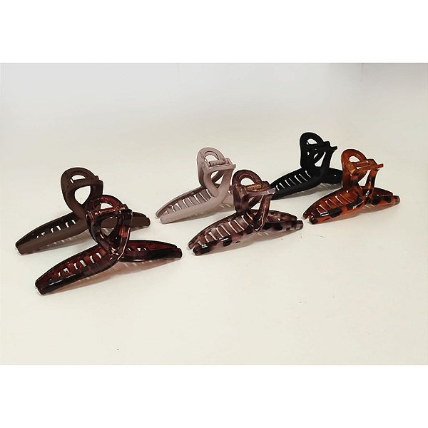 Piranha de Plástico p/ Cabelo - 13cm - Pct c/ 12 - 6208-XS2