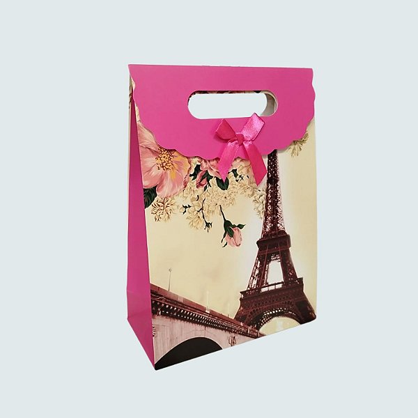 Sacola de Papel Estampada c/ Velcro (S) 12x6x16.5cm - Pct c/ 12