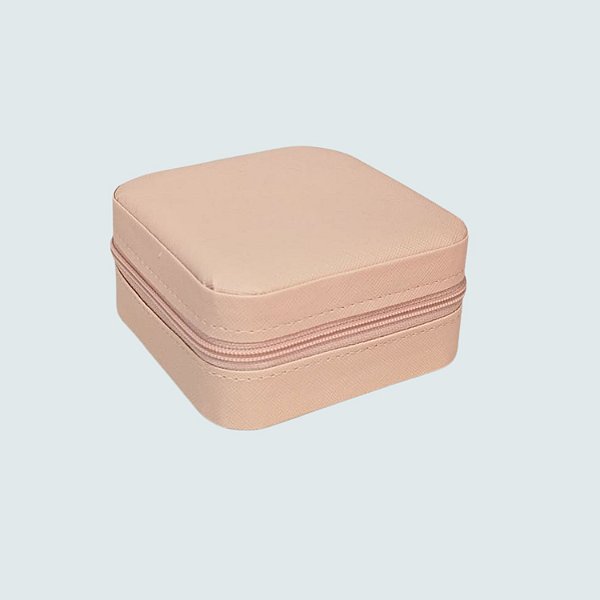 Porta-Joia de Plástico Rosa Claro 10x10x5cm