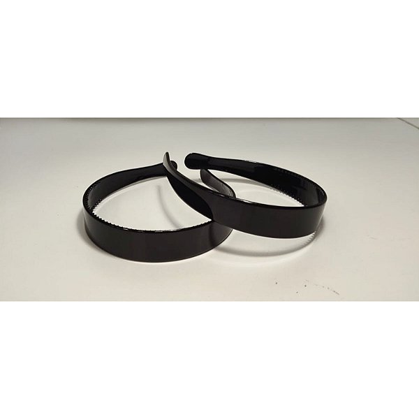Tiara Plástica Preto Inquebravel - Pct c/ 12 - 2.5cm