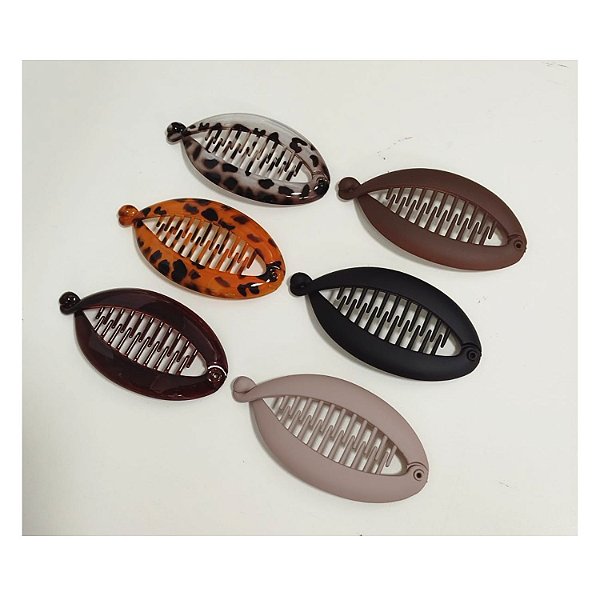 Banana de plástico p/ Cabelo 10.5cm - Pct c/ 12