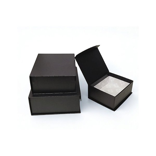 Kit de 3 Caixas de Papel P/ Presente Preto