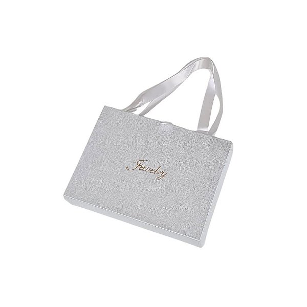 Caixinha de Papel Prata P/ Presente com Alça 12x16cm - Pct c/ 6 - Four Star