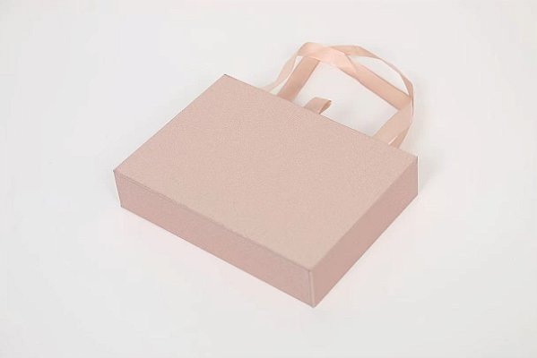 Caixinha de Papel Brilhante Rose P/ Presente com Alça 12x16cm - Pct c/ 6