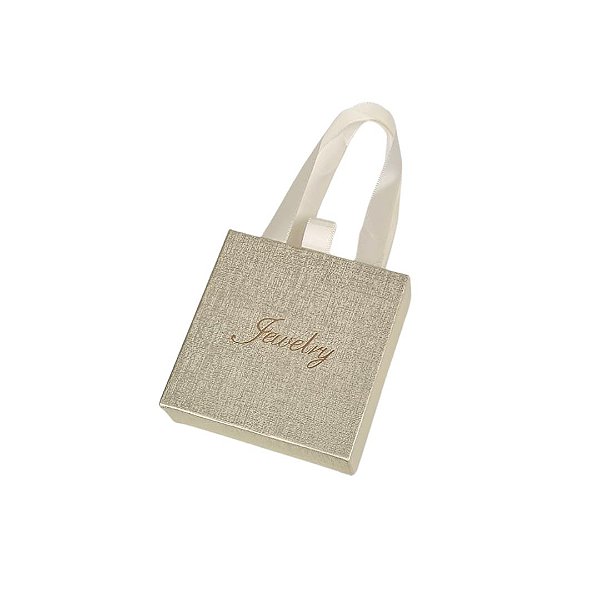 Caixinha de Papel Dourado P/ Presente com Alça 9x9cm - Pct c/ 12 - Four Star