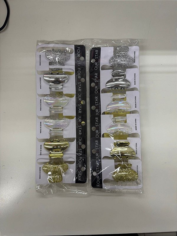 Piranha de Cabelo Four Star de Plástico 4.5 cm - 12 Unidades - 6166-XQ2