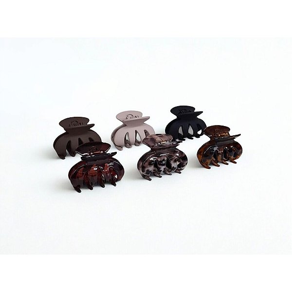Piranha de Cabelo Four Star de Plástico Media 6cm - 12 unidades - 6465-XS2