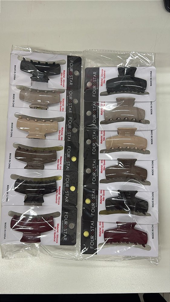 Piranha de Cabelo Four Star de Silicone Inquebrável Média 6cm - 12 unidades - 6137-GYR2