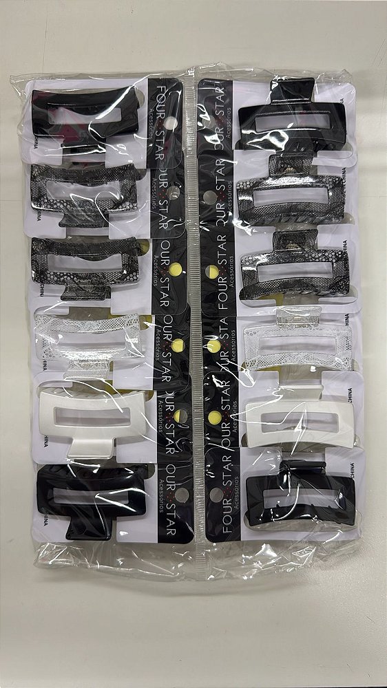 Piranha de Cabelo Four Star Média 9cm de Plástico - 12unidades - 6489-XZ2