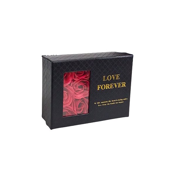 Caixa de Plástico para Bijuteria De Flor Preta 12.5x9.5x4.5cm - Four Star