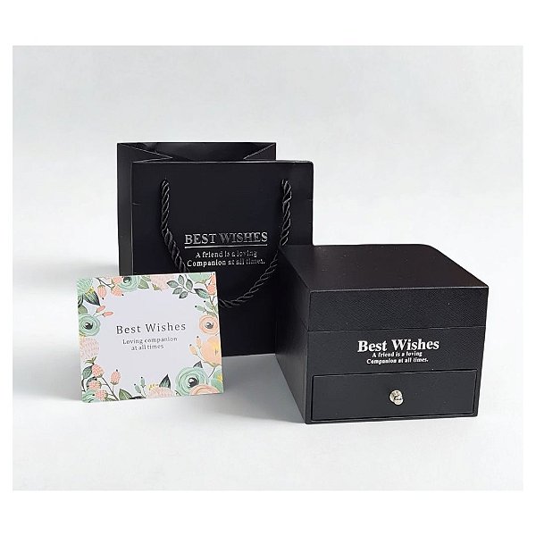 Caixa de Plástico para Bijuteria De Flor Artificial Vermelha 11x11x8.5cm - Four Star