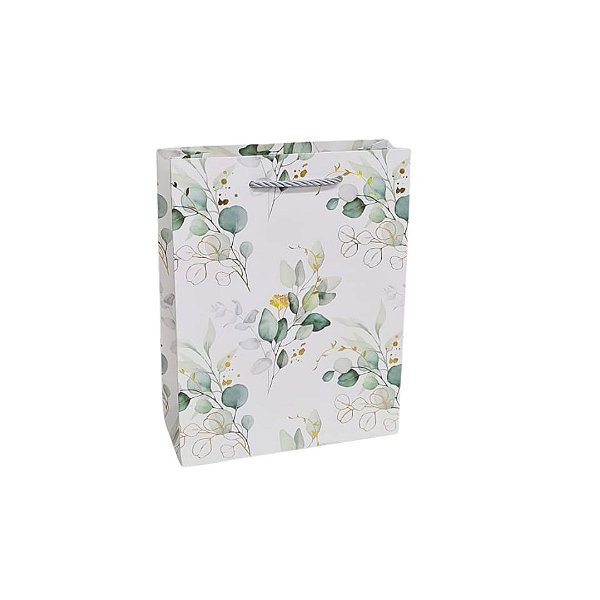 Sacola de Papel Estampa de Folhagem Four Star c/ Cores Sortidas (L) 31x42x12cm - 12 Un - Y361-2077L