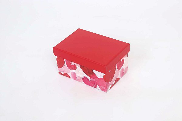 Conjunto de 10 Caixas de Papel para Presente - Coração (10 Unidades)