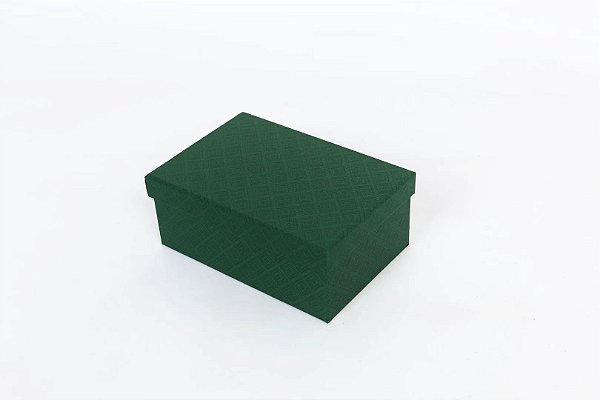Conjunto de 10 Caixas de Papel para Presente - Verde Escuro com Textura (10 Unidades) - Four Star