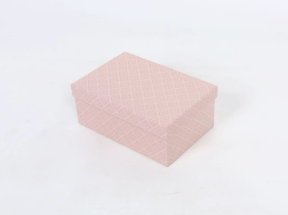 Conjunto de 10 Caixas de Papel para Presente - Rosa com Textura (10 Unidades) - Four Star