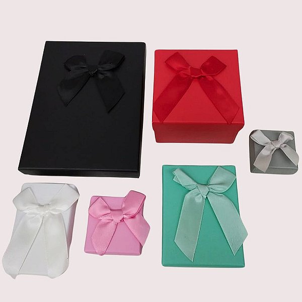 Caixinha de papel para bijuterias 12x16cm - Cores Sortidas - Pct c/ 12 pç - Four Star