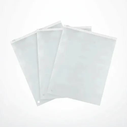 Saco Zip Transparente Fosco Shein na Cor Branca 20x30 - Pct c/ 50 - Four Star