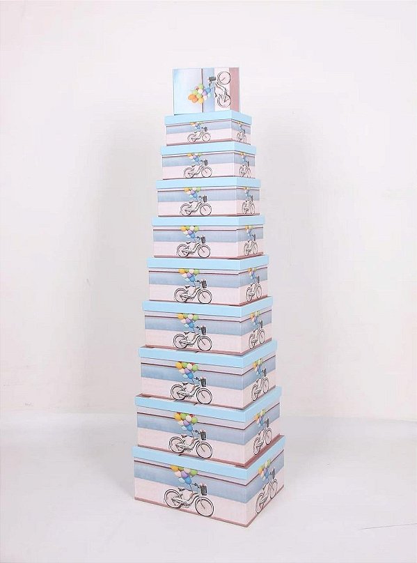 Conjunto de 10 Caixas de Papel para Presente G - Paisagem (10 Unidades) - Four Star