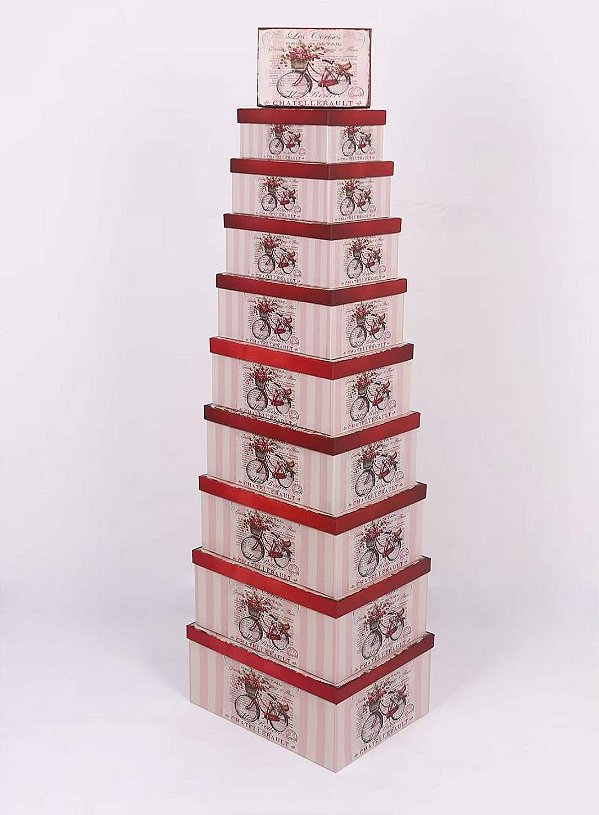 Conjunto de 10 Caixas de Papel para Presente G - Jornal (10 Unidades) - Four Star
