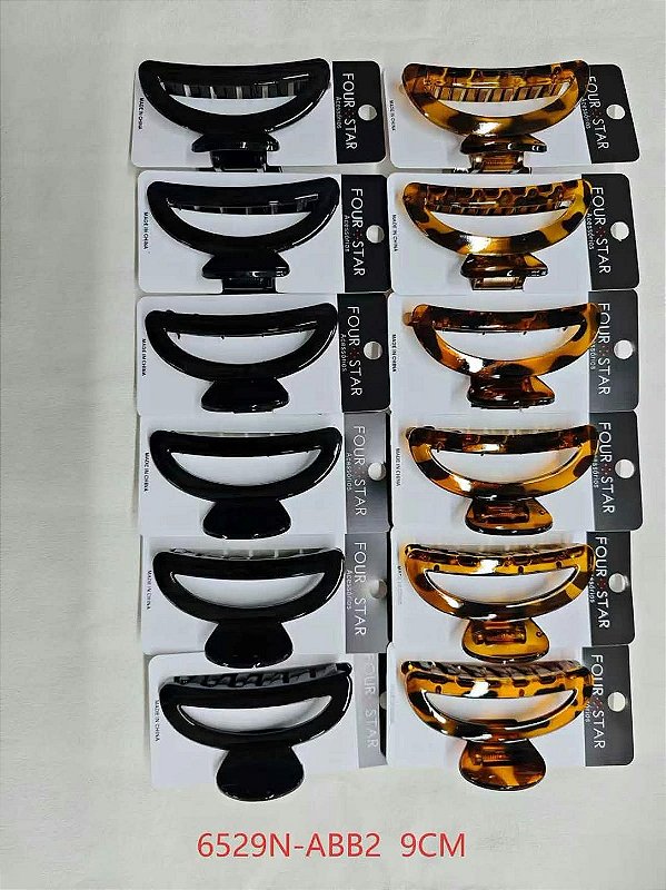 Piranha Plástico 9 cm Preta e Tartaruga - Pct c/ 12 - 6529N-ABB2 - Four Star