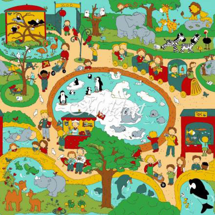 Papel de Parede Infantil SAFARI FRIENDS SF6205