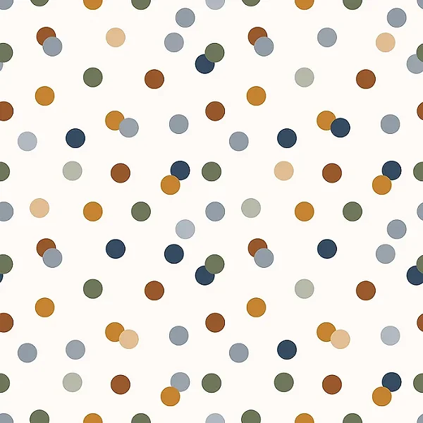 Papel de Parede Revoada - Confete Bege, Azul Marinho e Verde 4418