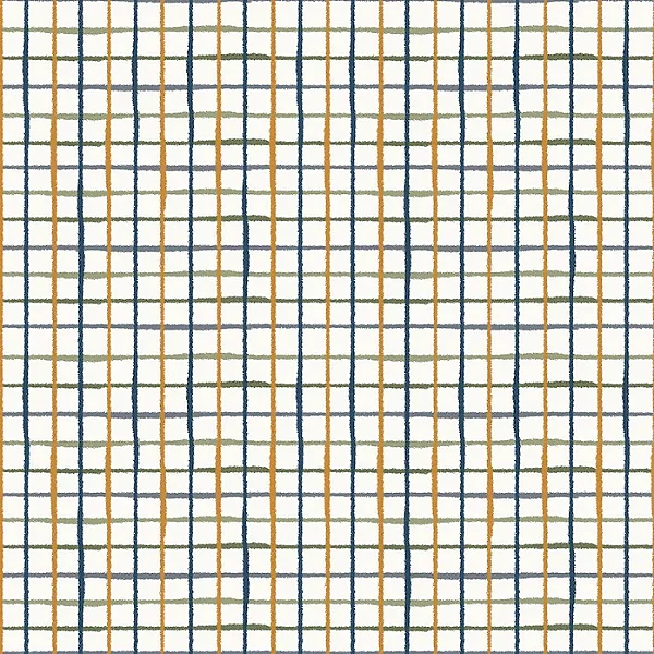 Papel de Parede Revoada - Xadrez Denim, Militar e Mostarda 4422