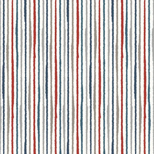 Papel de Parede Revoada - Listras Aquarela Azul, Cinza e Vermelho 4425