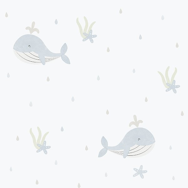 Papel de Parede ENZO - Baleias Azul 2812