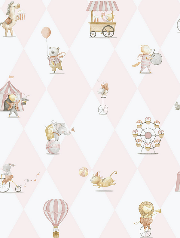 Papel de Parede ENZO - Circo Rosa 2821