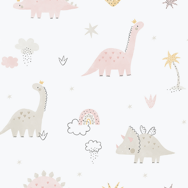 Papel de Parede ENZO - Dino Rosa 2831