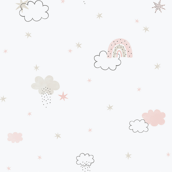 Papel de Parede ENZO - Nuvens Rosa 2881