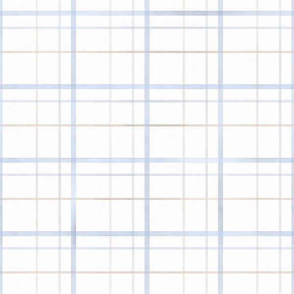 Papel de Parede ERA UM VEZ - Vintage Xadrez Azul Bege 600045