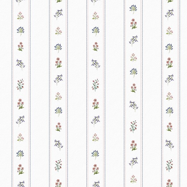 Papel de Parede ERA UM VEZ - Vintage Flores Listras Mini 89914