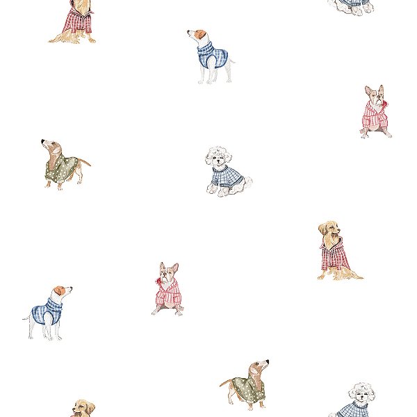 Papel de Parede ERA UM VEZ - Vintage Cachorrinhos Chic 89631