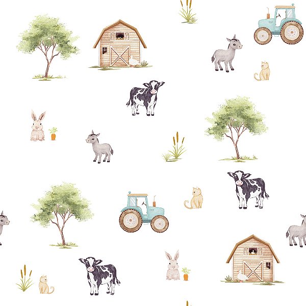 Papel de Parede ERA UM VEZ - Vintage Fazendinha 89679