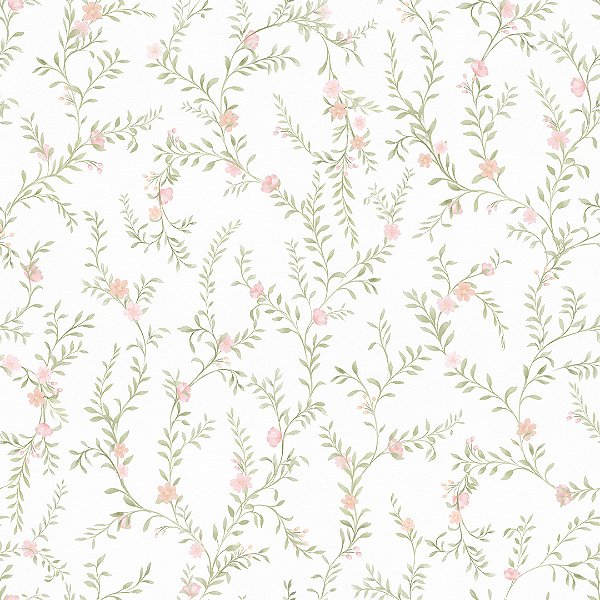 Papel de Parede ERA UM VEZ - Vintage Raminhos Rosa 89723