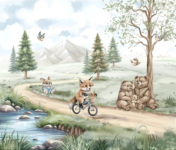 Painel de Parede MUNDO ENCANTADO 600137 - Bosque Encantando